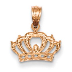 14k Rose Gold Crown Pendant 8x13 mm 0.55 gr
