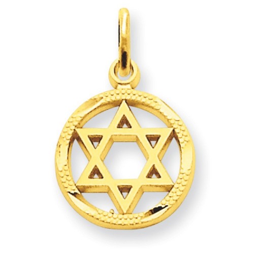 Solid 14k Yellow Gold Solid Star of David Charm 12x12mm  *** MADE IN USA