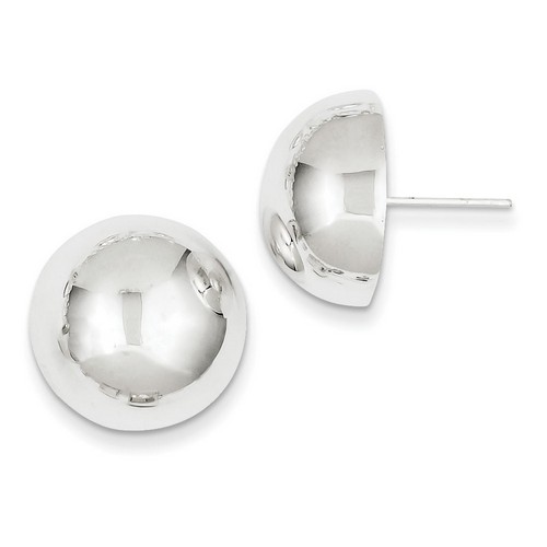 18mm Half Ball Earrings in 925 Sterling Silver
