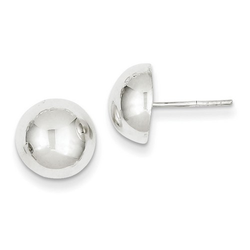 11mm Button Earrings in 925 Sterling Silver