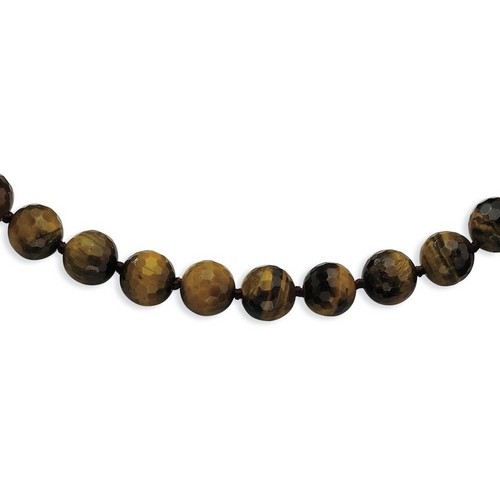 10-10.5mm Faceted Tiger Eye Necklace
