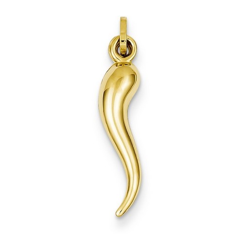 14K Yellow Gold Italian Horn Charm